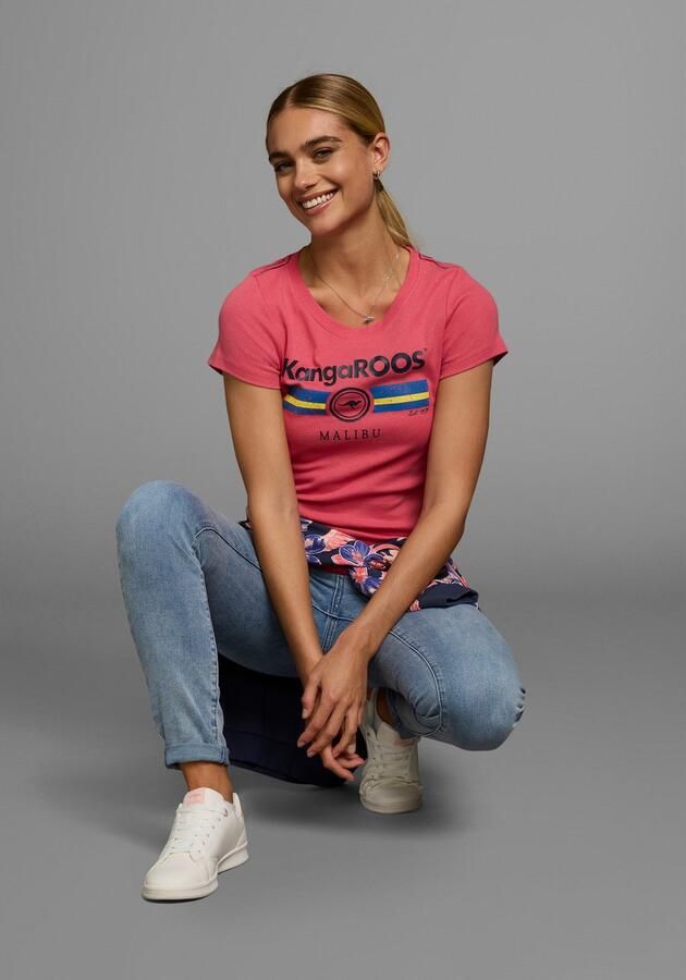 KangaROOS T-shirt Korte mouwen effen en bedrukt ronde hals (1-delig) - Foto 7