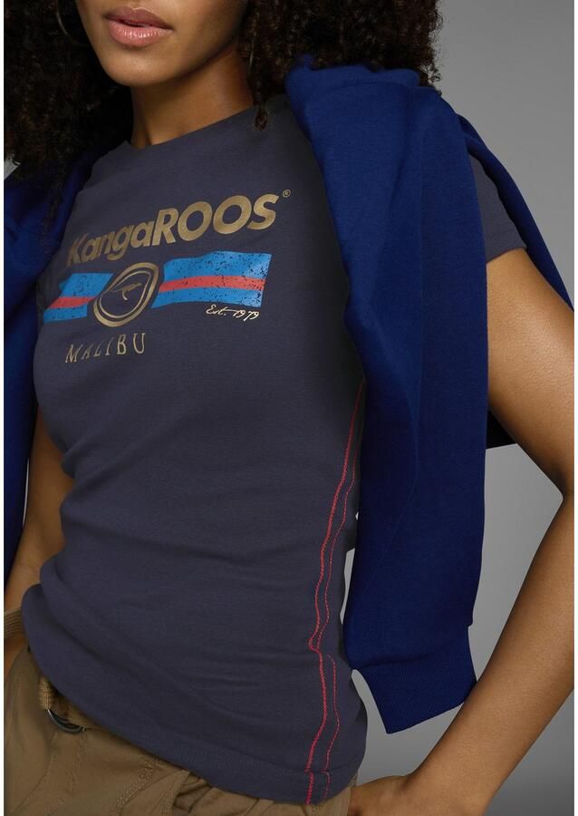 KangaROOS T-shirt Korte mouwen effen en bedrukt ronde hals (1-delig) - Foto 3