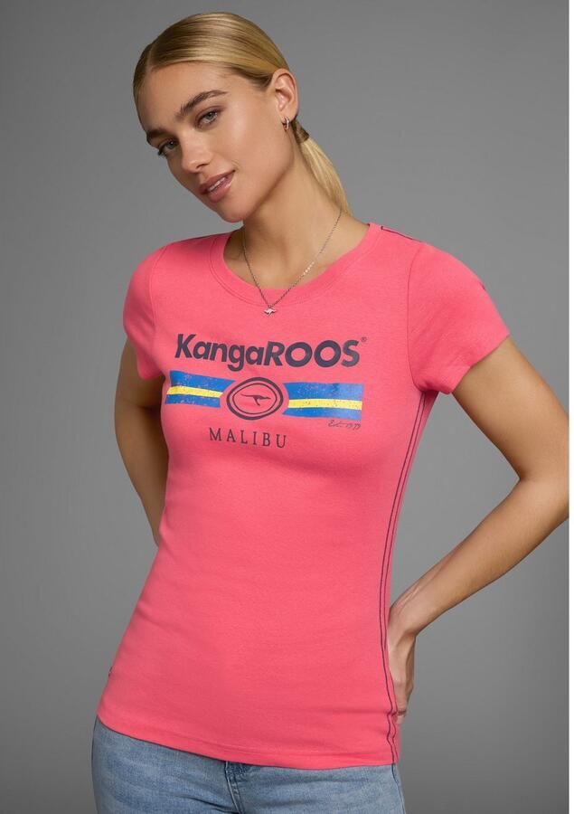 KangaROOS T-shirt Korte mouwen effen en bedrukt ronde hals (1-delig) - Foto 2
