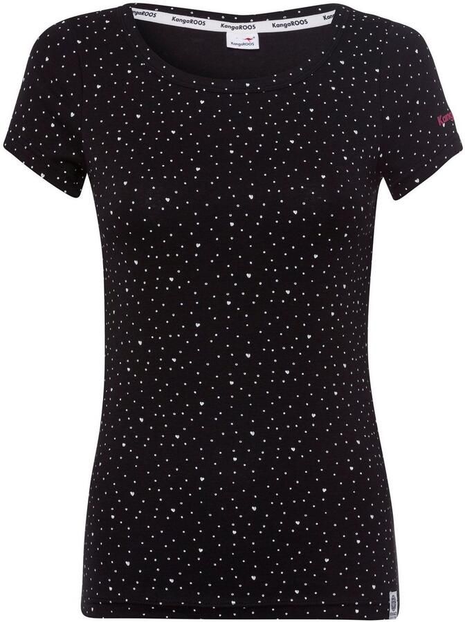 KangaROOS T-shirt Korte mouwen elastische ribstof met hartpatroon ronde hals - Foto 12