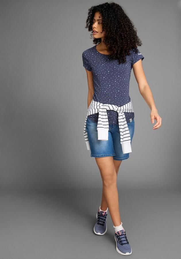 KangaROOS T-shirt Korte mouwen elastische ribstof met hartpatroon ronde hals - Foto 3