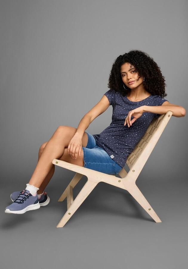 KangaROOS T-shirt Korte mouwen elastische ribstof met hartpatroon ronde hals - Foto 4