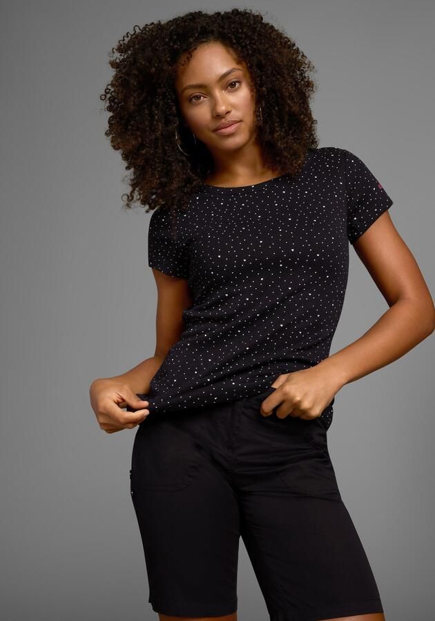 KangaROOS T-shirt Korte mouwen elastische ribstof met hartpatroon ronde hals - Foto 11