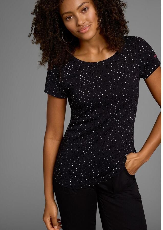 KangaROOS T-shirt Korte mouwen elastische ribstof met hartpatroon ronde hals - Foto 8