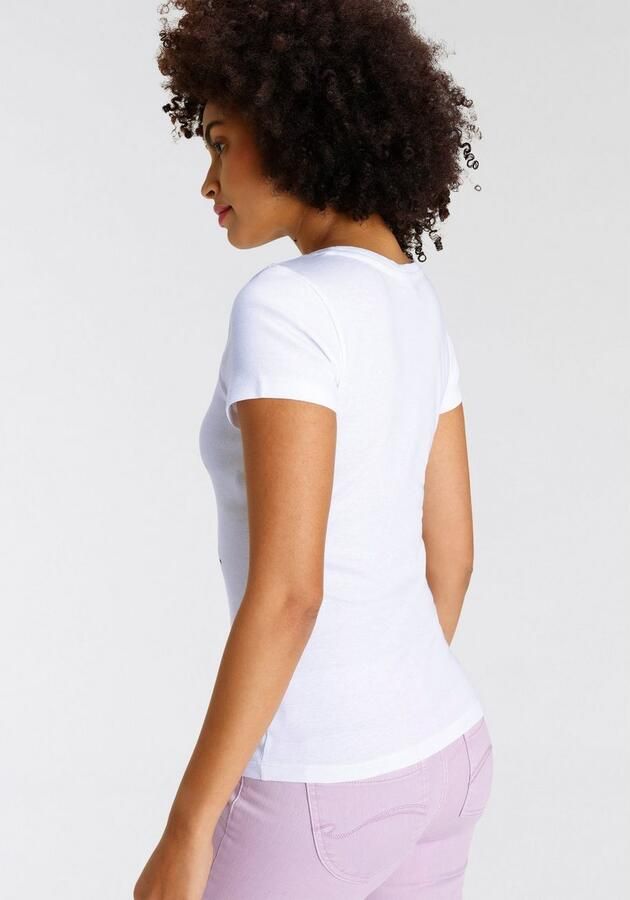 KangaROOS T-shirt Korte mouwen lichaamsnauwkeurige pasvorm van ribstof - Foto 4