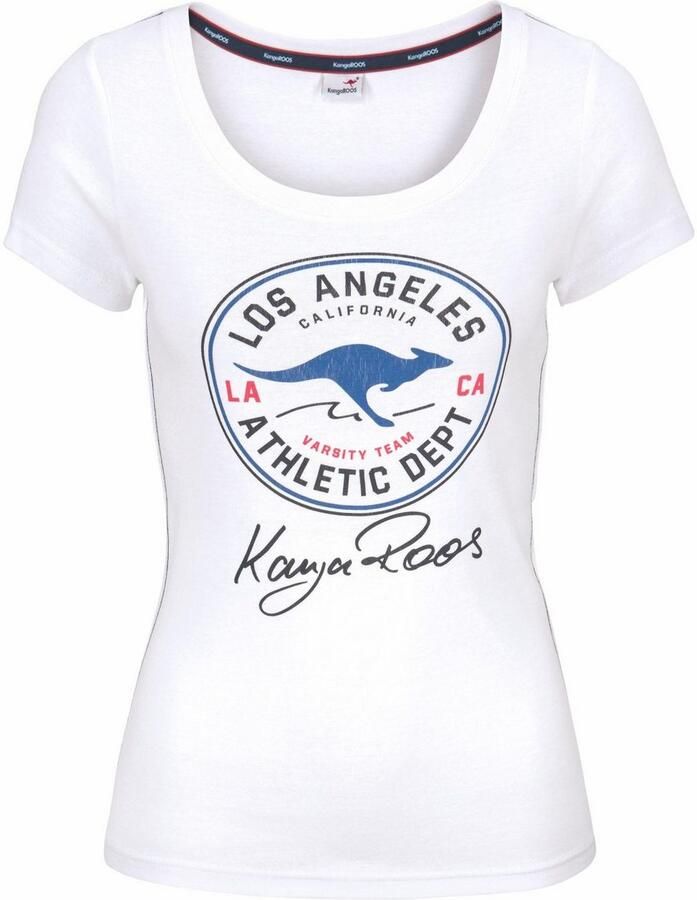 KangaROOS T-shirt Korte mouwen zeer figuurvolgend in vintage-ontwerp ronde hals