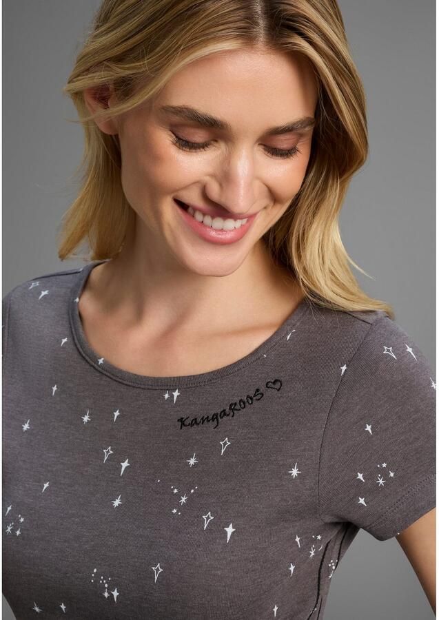 KangaROOS T-shirt Korte mouwen zeer figuurvolgend met contraststiksels - Foto 2