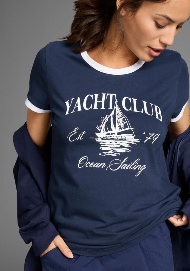 KangaROOS T-shirt met maritieme print en contrastdetails - Foto 6