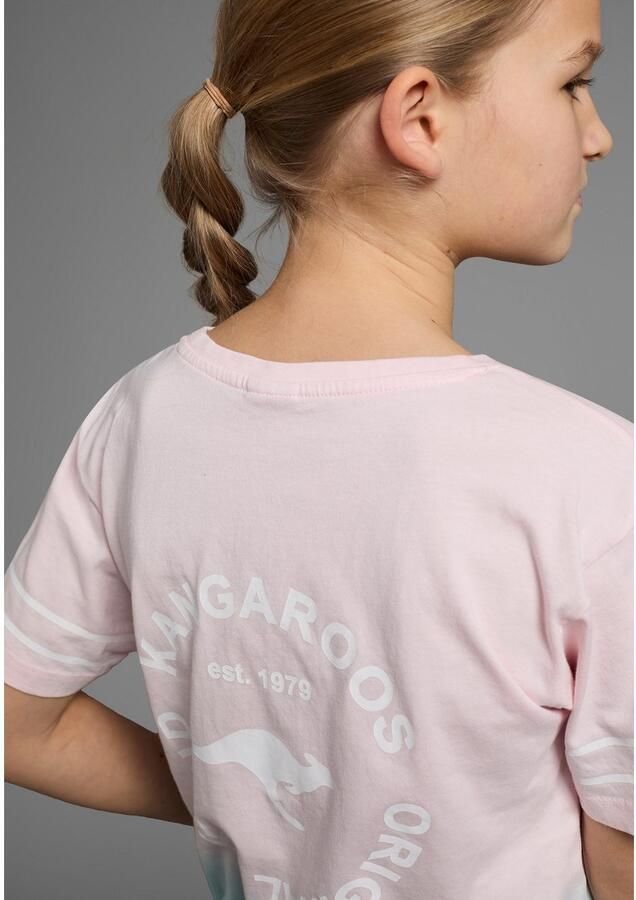 KangaROOS T-shirt met trendy kleurverloop korte mouwen comfortabele pasvorm met logoprint ronde hals - Foto 3