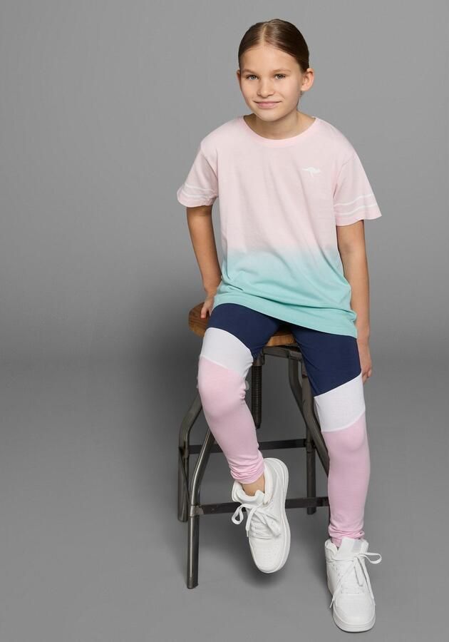 KangaROOS T-shirt met trendy kleurverloop korte mouwen comfortabele pasvorm met logoprint ronde hals - Foto 5