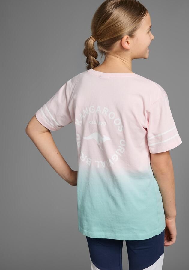 KangaROOS T-shirt met trendy kleurverloop korte mouwen comfortabele pasvorm met logoprint ronde hals - Foto 7