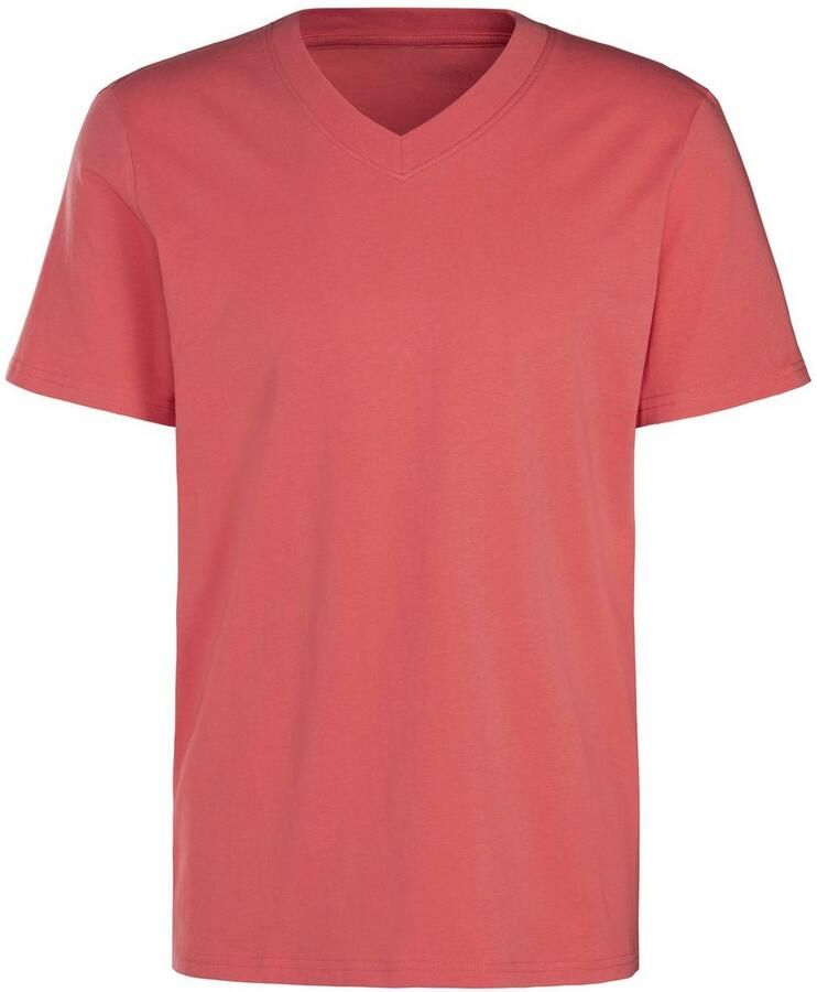 KangaROOS T-shirt Regular fit Vrijetijdsshirt met korte mouwen V-hals van 100% katoen (Set van 2)