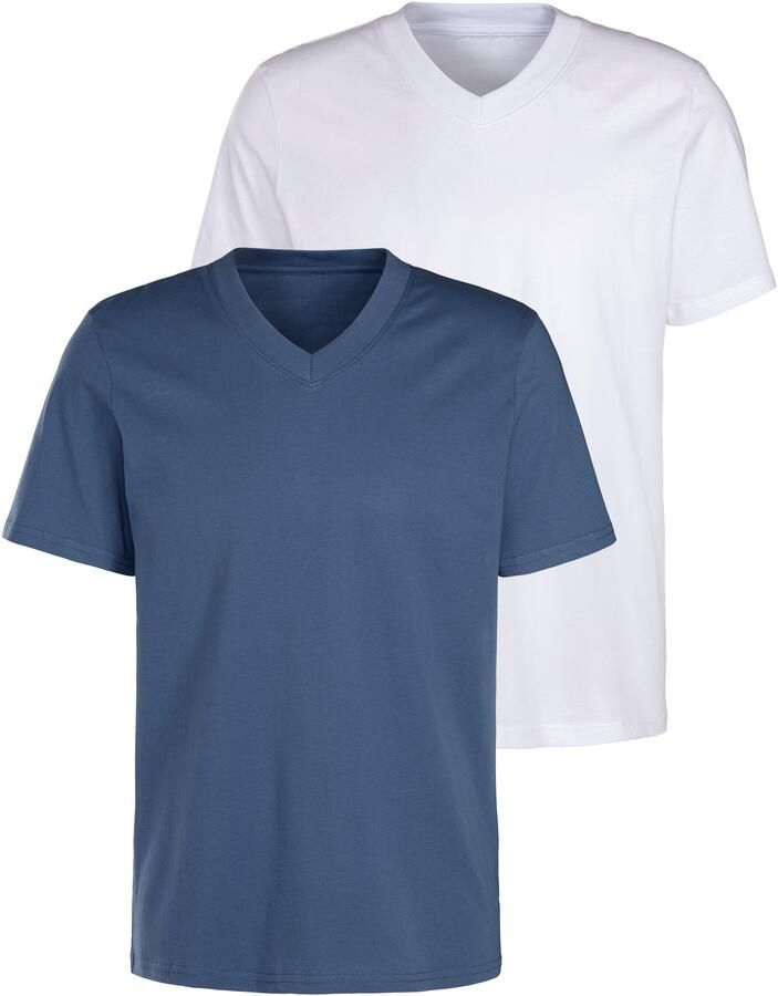 KangaROOS T-shirt Regular fit Vrijetijdsshirt met korte mouwen V-hals van 100% katoen (Set van 2) - Foto 8