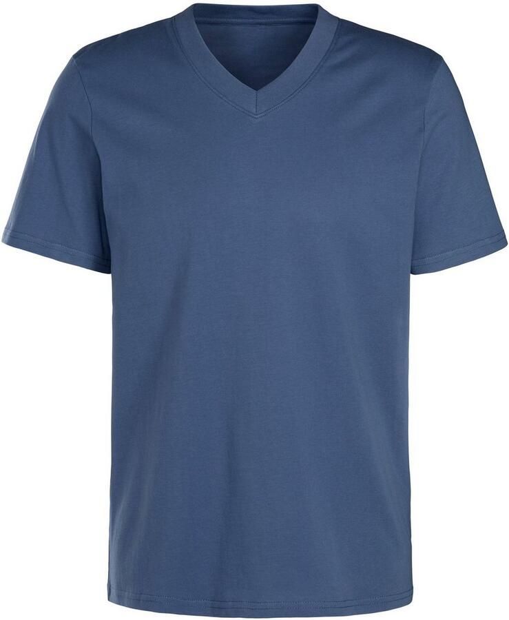 KangaROOS T-shirt Regular fit Vrijetijdsshirt met korte mouwen V-hals van 100% katoen (Set van 2)