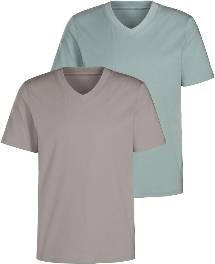 KangaROOS T-shirt Regular fit Vrijetijdsshirt met korte mouwen V-hals van 100% katoen (Set van 2) - Foto 7