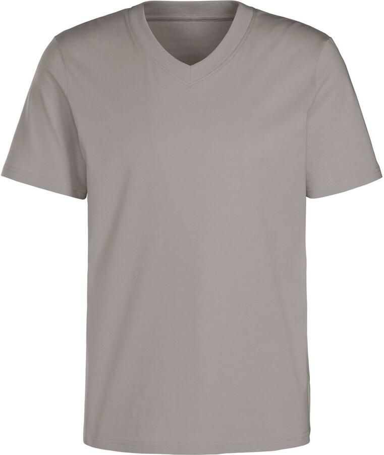 KangaROOS T-shirt Regular fit Vrijetijdsshirt met korte mouwen V-hals van 100% katoen (Set van 2)