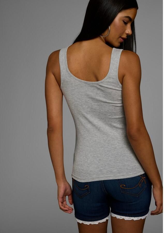 KangaROOS Tanktop 1x met frontprint 1x effen (2-delig Set van 2)