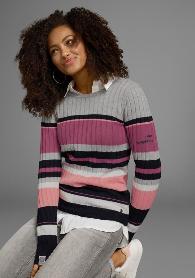 KangaROOS Trui met ronde hals in sportief streep-design - Foto 6