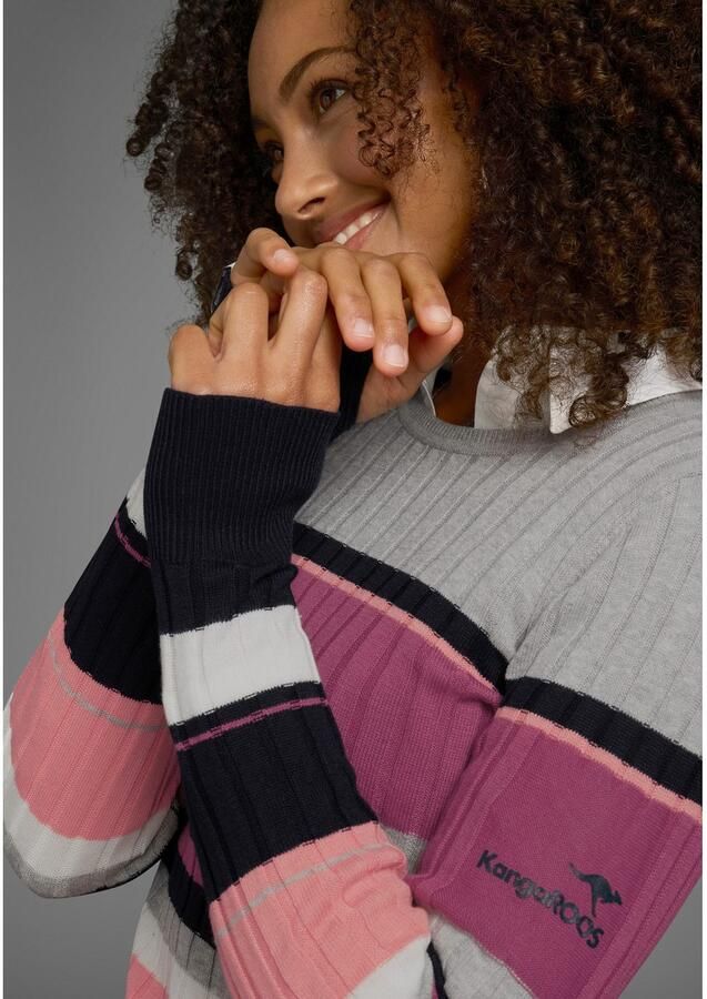 KangaROOS Trui met ronde hals in sportief streep-design - Foto 4