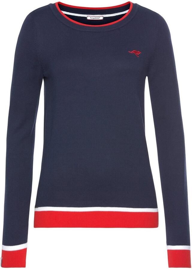 KangaROOS Trui met ronde hals met contrastkleurige zoom - Foto 13