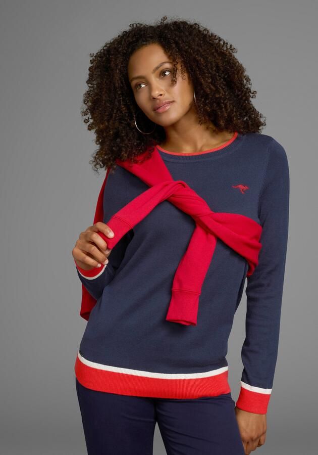 KangaROOS Trui met ronde hals met contrastkleurige zoom - Foto 8
