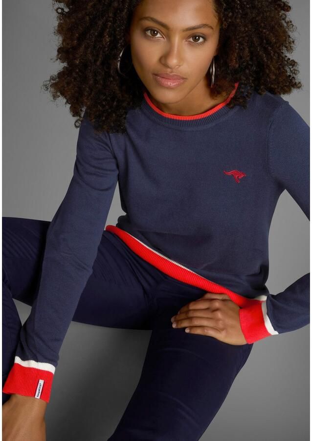 KangaROOS Trui met ronde hals met contrastkleurige zoom - Foto 2