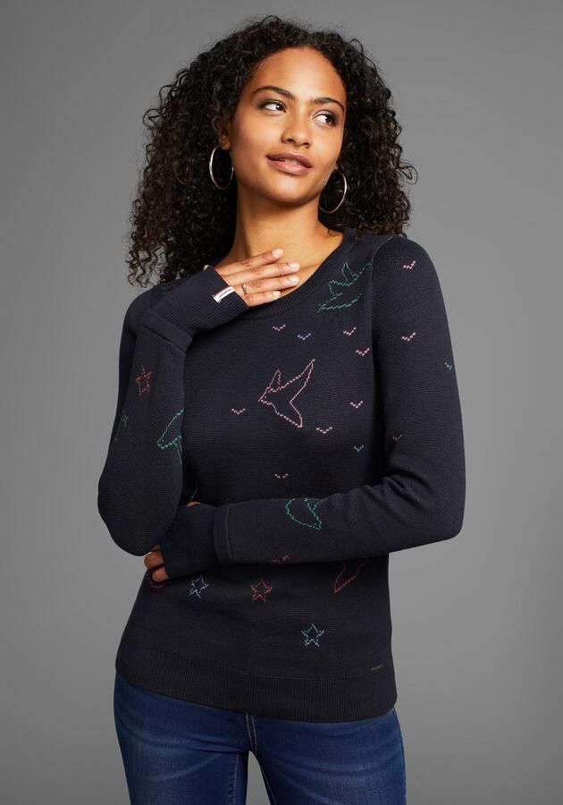 KangaROOS Trui met ronde hals met gebreide motieven - Foto 6