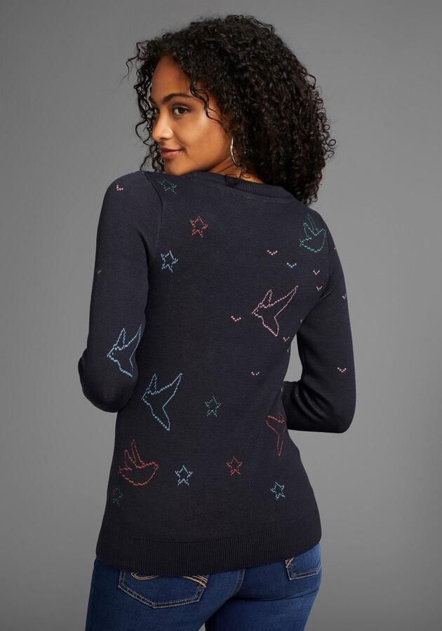 KangaROOS Trui met ronde hals met gebreide motieven - Foto 2