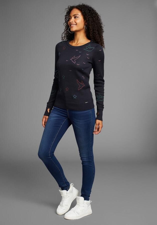 KangaROOS Trui met ronde hals met gebreide motieven - Foto 4