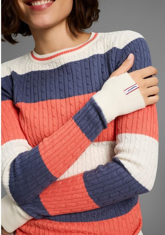 KangaROOS Trui met ronde hals met modieuze blokstrepen en trendy breipatroon - Foto 2