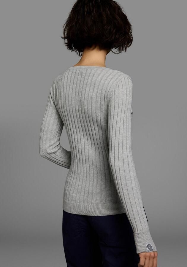 KangaROOS Trui met V-hals in breed geribd fijntricot - Foto 9