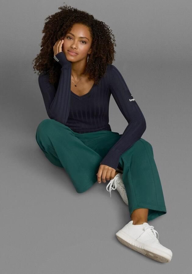 KangaROOS Trui met V-hals in breed geribd fijntricot - Foto 6