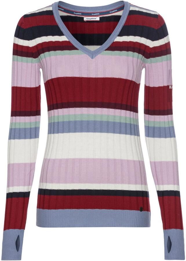 KangaROOS Trui met V-hals met moderne strepen