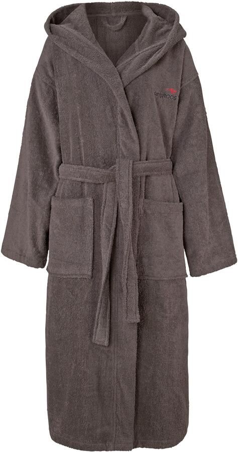 KangaROOS Uniseks badjas Cassidy voor & standaardlengte & extra lengte met zakken nen en katoen reizen hotel sauna s-3xl (1 stuk) - Foto 3