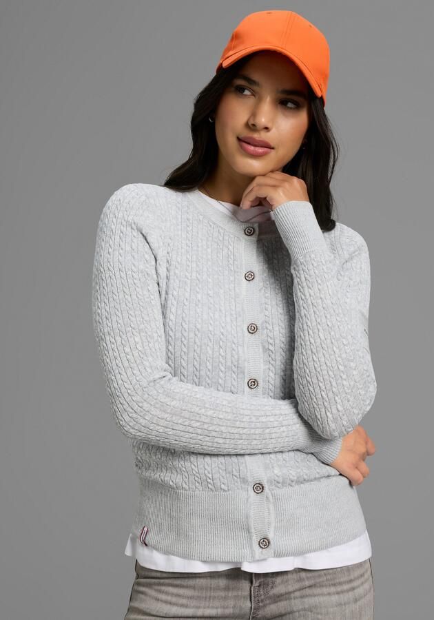 KangaROOS Vest Cardigan met kabelpatroon in mélange-look NIEUWE COLLECTIE - Foto 6