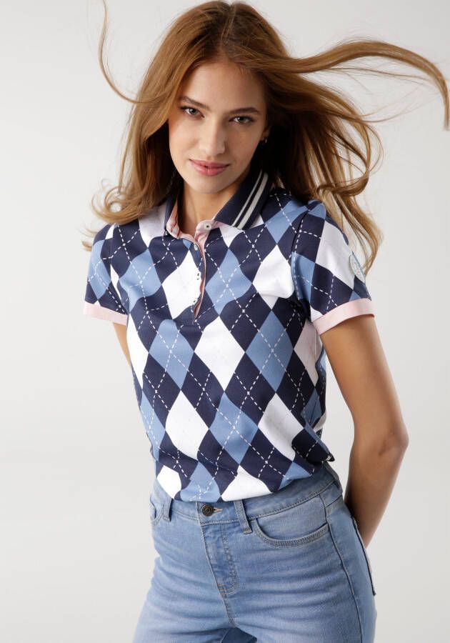 KangaROOS Poloshirt met trendy all-over ruitprint