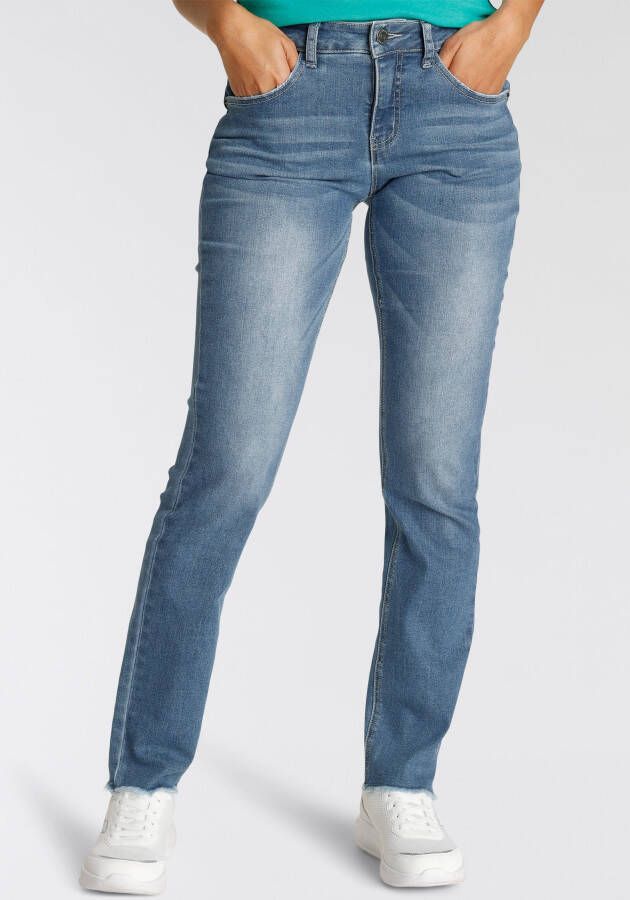 KangaROOS Regular fit jeans STRAIGHT-FIT MID RISE Met open zoom NIEUWE COLLECTIE