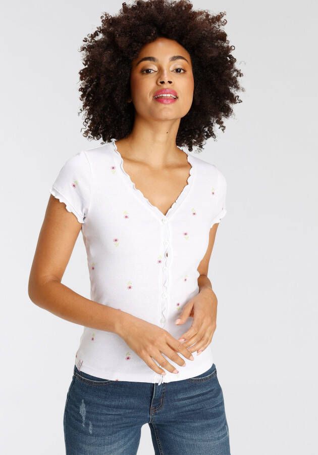 KangaROOS Shirt met korte mouwen korte mouw figuuraccentuerend van katoen