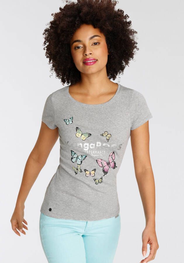 KangaROOS T-shirt met schattige logoprint & vlinders