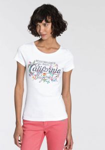 KangaROOS T-shirt met bloemrijke logoprint in vintage-retro-look nieuwe collectie