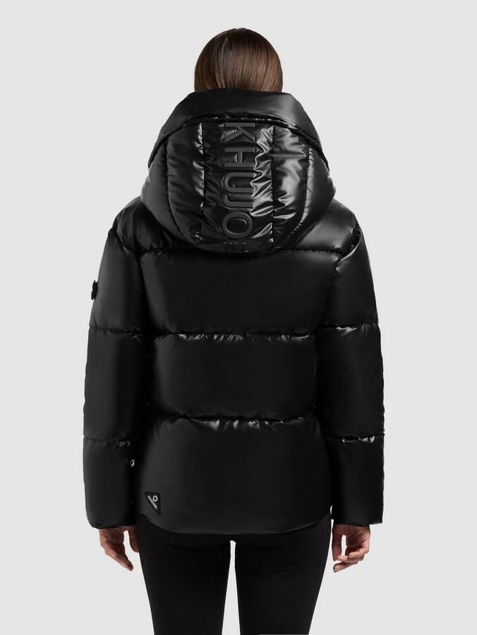 Khujo Gewatteerde jas DEVINA2 SHINY afneembare capuchon windvanger met magneetsluiting