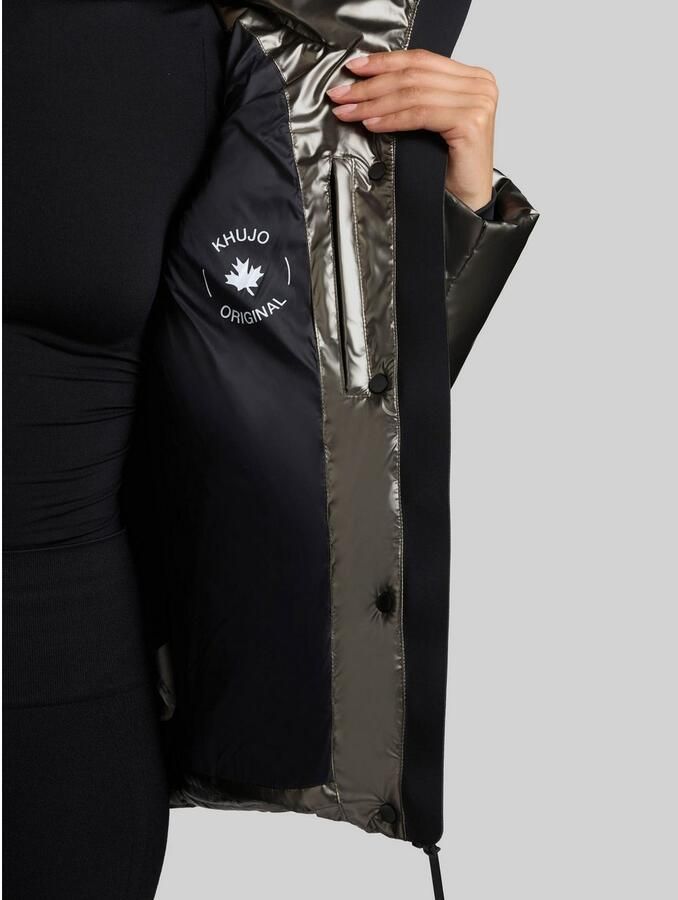 Khujo Gewatteerde jas DEVINA2 SHINY afneembare capuchon windvanger met magneetsluiting