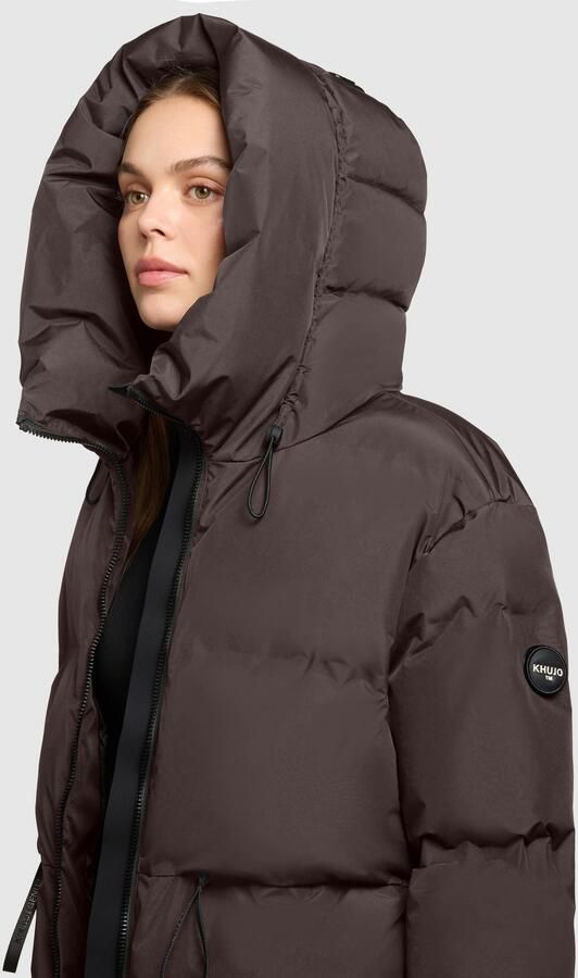 Khujo Regular fit gewatteerde lange jas met logoprint model 'Darka' - Foto 9