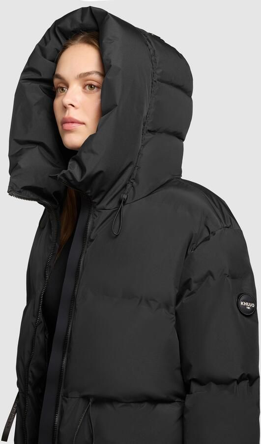 Khujo Regular fit gewatteerde lange jas met logoprint model 'Darka' - Foto 9