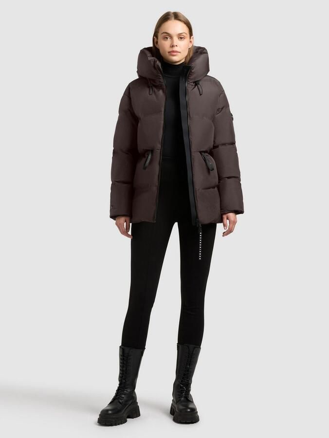 Khujo Regular fit gewatteerde lange jas met logoprint model 'Darka' - Foto 4