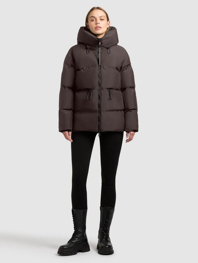 Khujo Regular fit gewatteerde lange jas met logoprint model 'Darka' - Foto 7