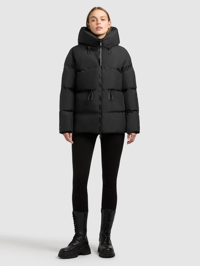 Khujo Regular fit gewatteerde lange jas met logoprint model 'Darka' - Foto 7