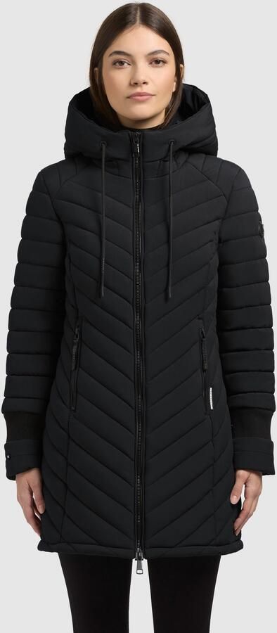 Khujo Regular fit gewatteerde lange jas met gevoerde opstaande kraag model Jilia' - Foto 9