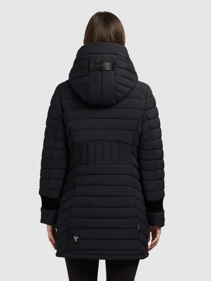 Khujo Regular fit gewatteerde lange jas met gevoerde opstaande kraag model Jilia' - Foto 6