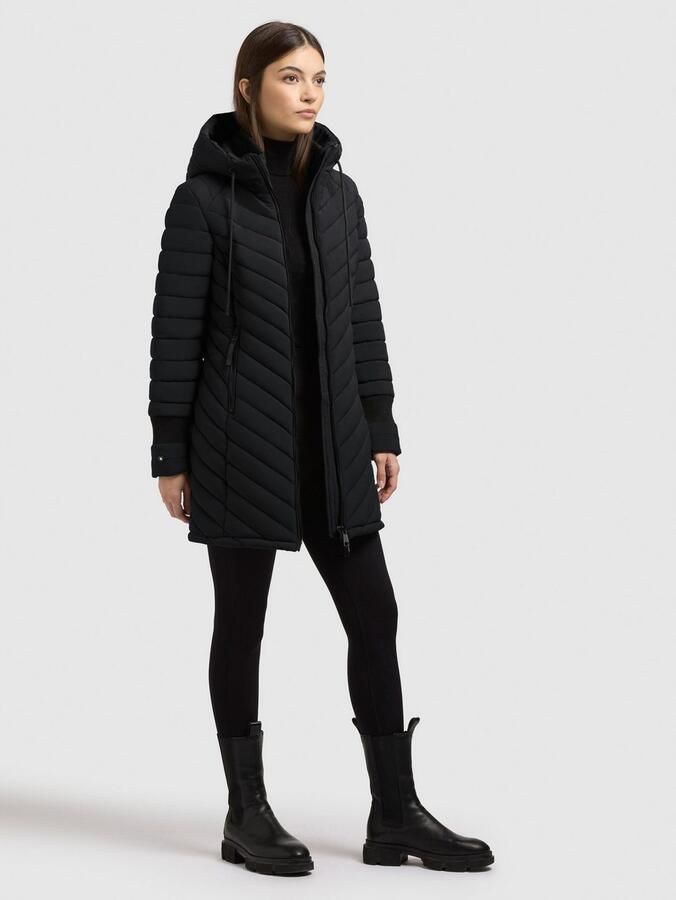 Khujo Regular fit gewatteerde lange jas met gevoerde opstaande kraag model Jilia' - Foto 5